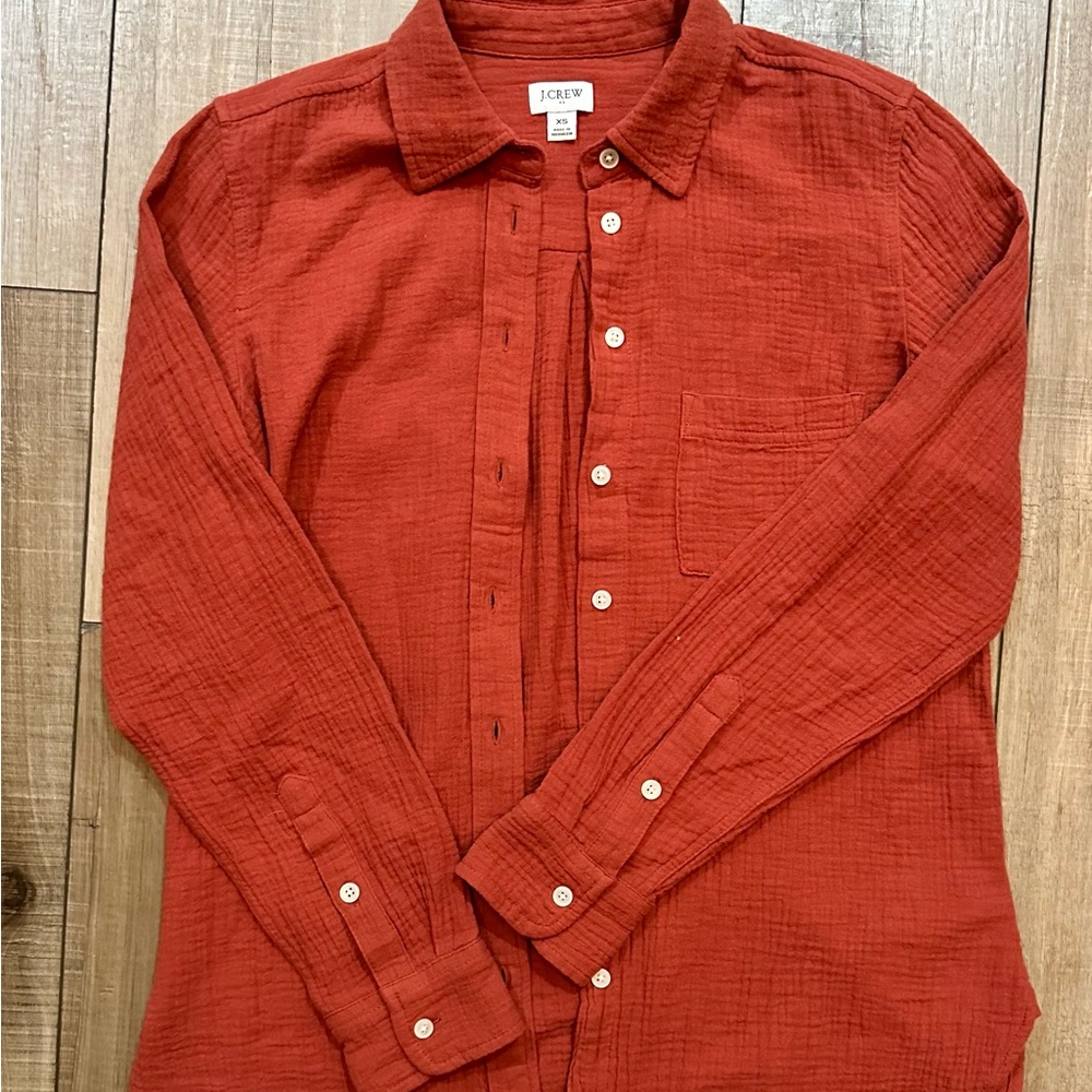 J Crew 100% cotton textured button up size XS